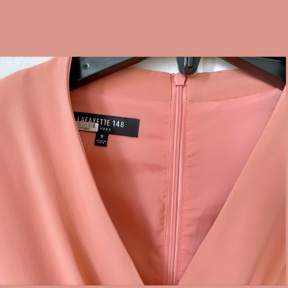 Lafayette 148 New York - Grayson Belted Mixed Midia Sheath Dress Porcela… - Picture 10 of 12